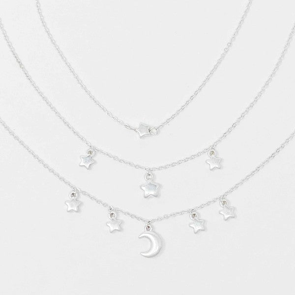 Starred Up Chain Anklet, Set of 3