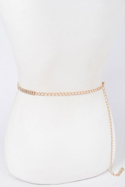 Rhinestone Butterfly Chain Belt