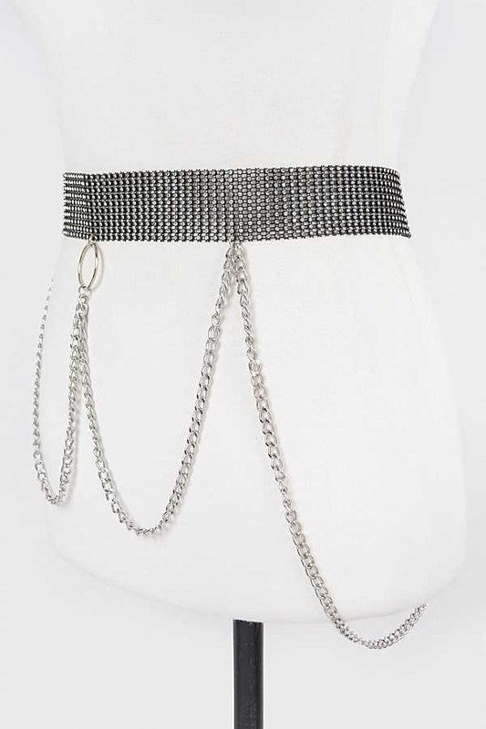 Mesh Stone iconic Chain Belt