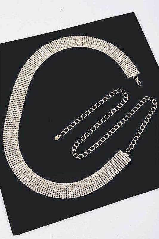 Classic Rhinestone Chain Belt - DaTrendStore.Com