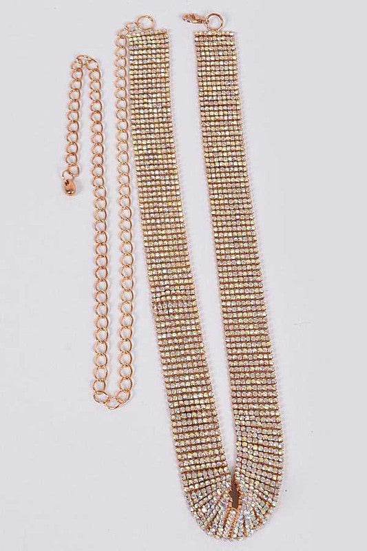 Classic Rhinestone Chain Belt - DaTrendStore.Com