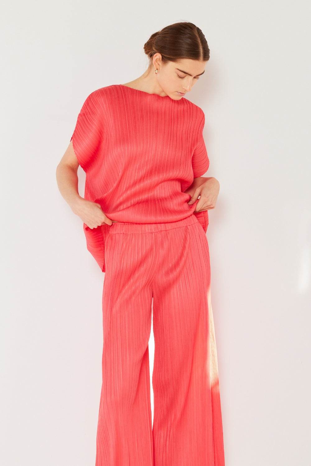 Marina West Swim Pleated Wide-Leg Pants with Side Pleat Detail - DaTrendStore.Com