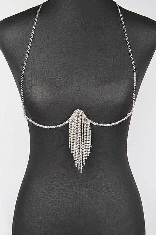 Fringe Rhinestone Iconic Bra Chain - DaTrendStore.Com