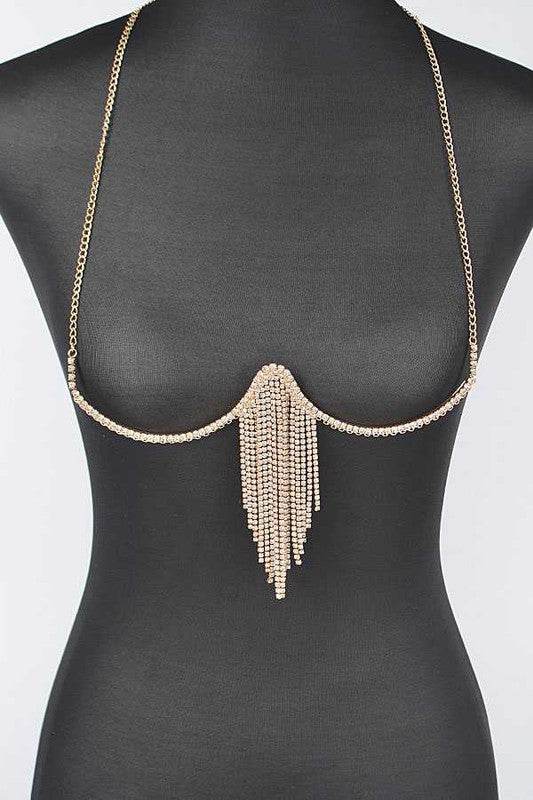 Fringe Rhinestone Iconic Bra Chain - DaTrendStore.Com