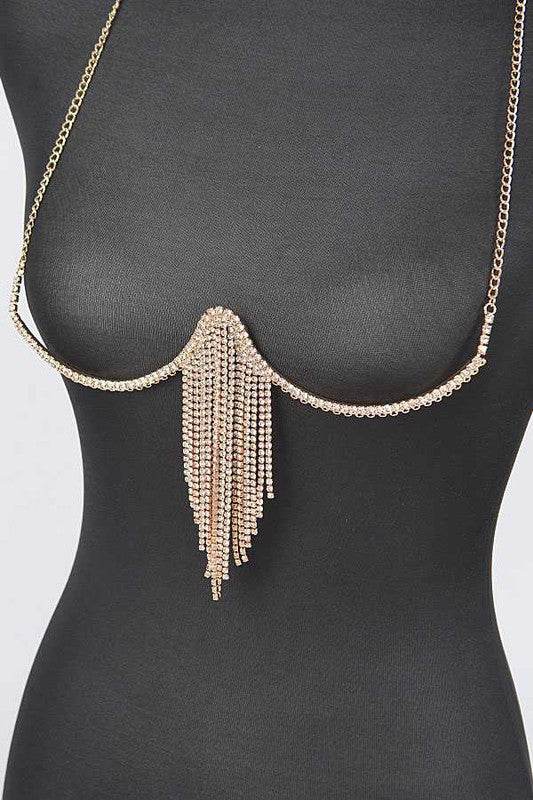Fringe Rhinestone Iconic Bra Chain - DaTrendStore.Com