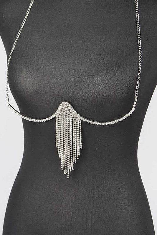 Fringe Rhinestone Iconic Bra Chain - DaTrendStore.Com