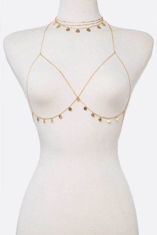 2 In 1 Fringe Disk Bra Chain Set - DaTrendStore.Com