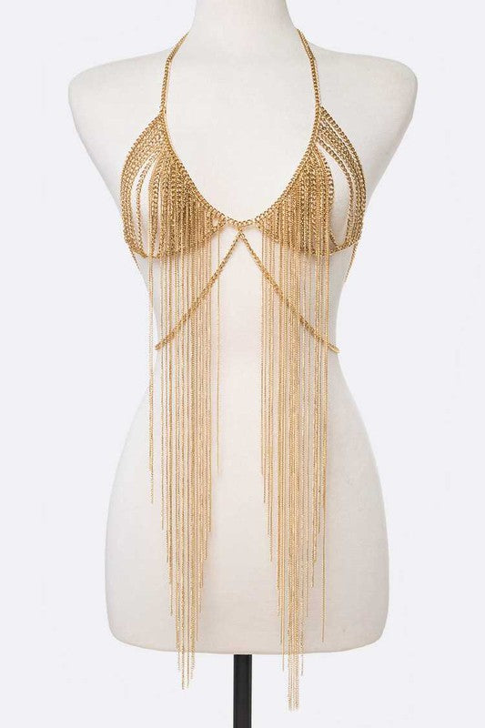 Statement Fringe Bra Chain Body Chain