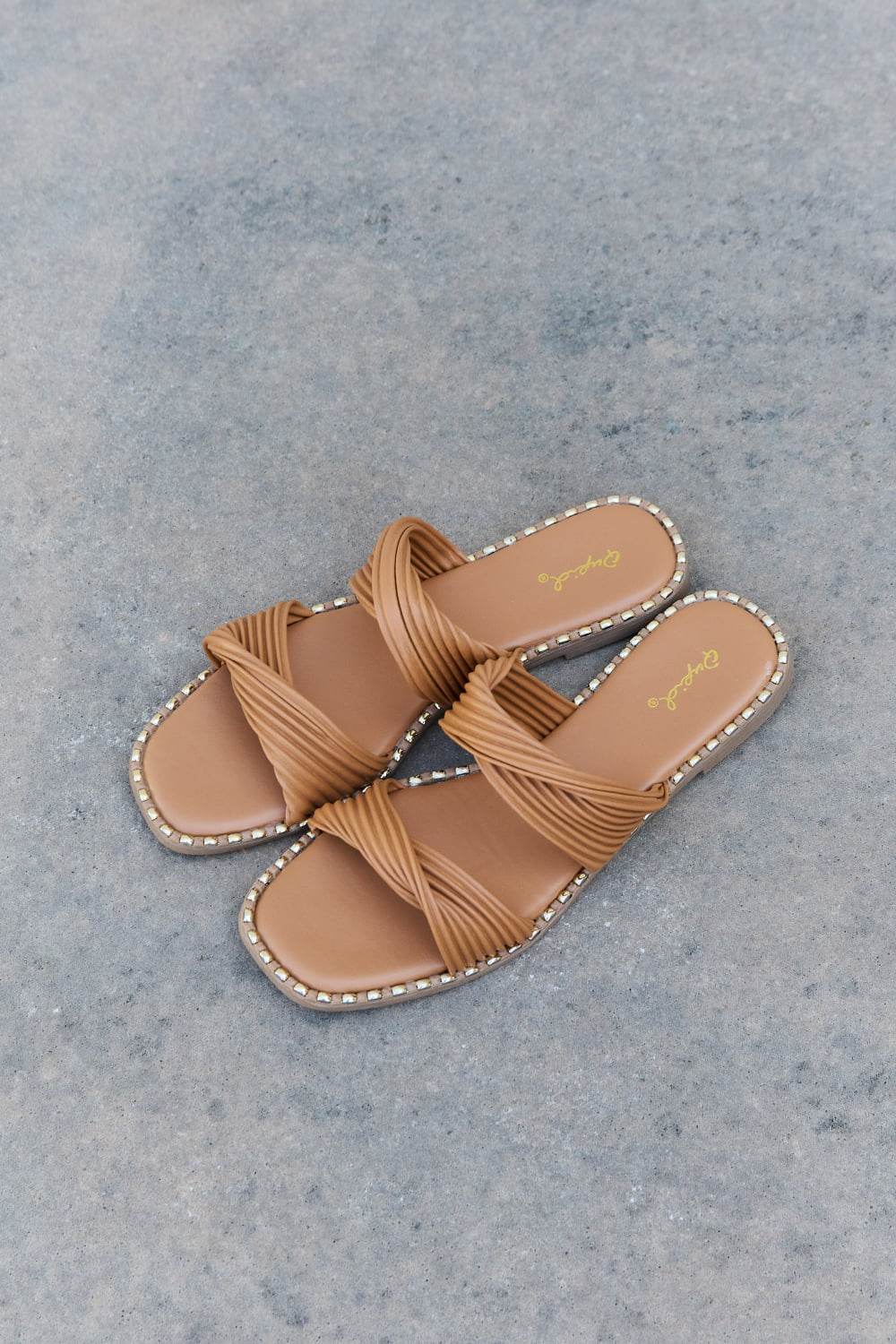 Qupid Summertime Fine Double Strap Twist Sandals - DaTrendStore.Com