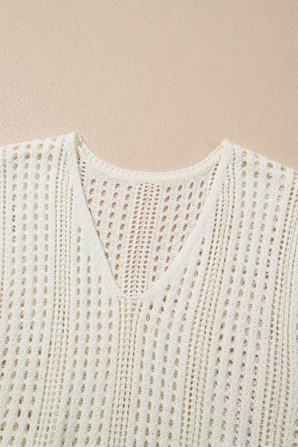 Side Slit Drawstring V-Neck Knit Cover Up Dress - DaTrendStore.Com