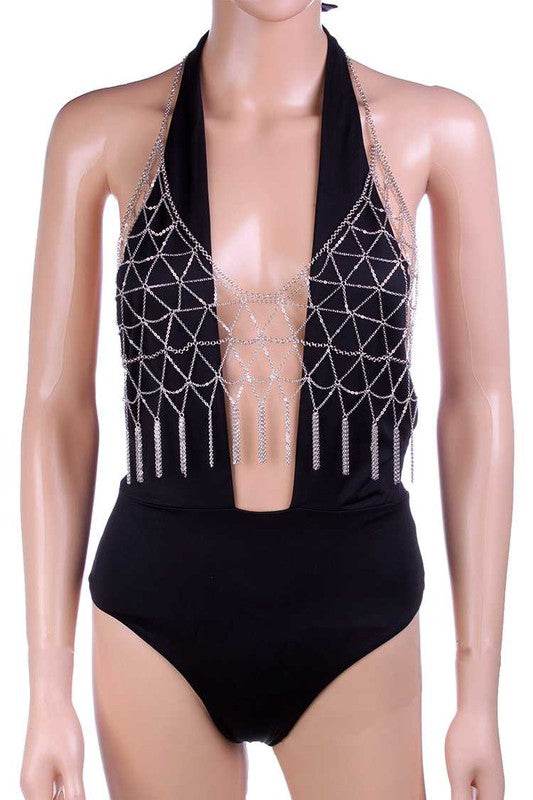 Fringe Fishnet Iconic Bra Chain - DaTrendStore.Com