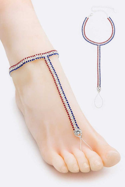 Americana Rhinestone Anklet