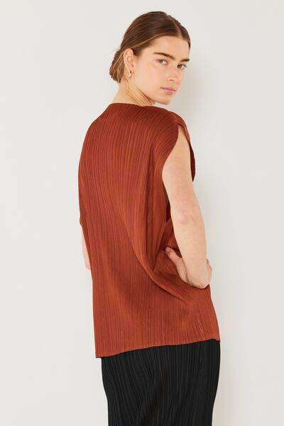 Marina West Swim Rib Pleated Oversized Dolman Sleeve Top - DaTrendStore.Com