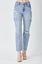 RISEN Distressed Slim Cropped Jeans