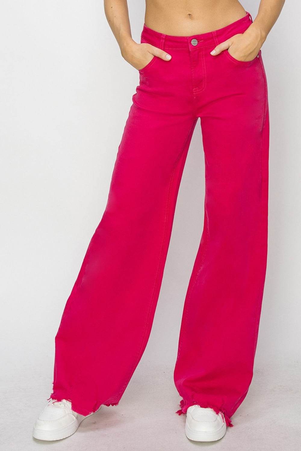 RISEN High Rise Wide Leg Jeans - DaTrendStore.Com