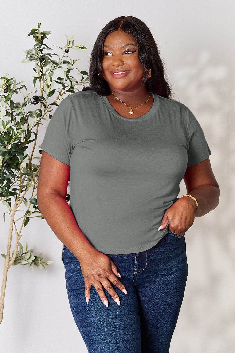 Basic Bae Full Size Round Neck Short Sleeve T-Shirt - DaTrendStore.Com
