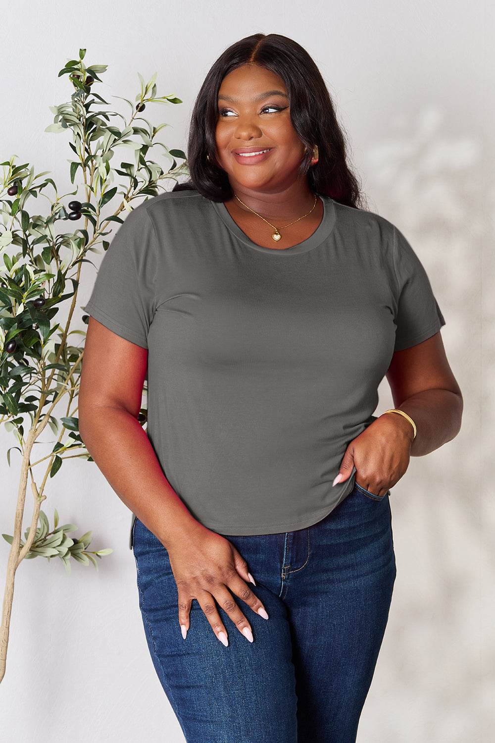 Basic Bae Full Size Round Neck Short Sleeve T-Shirt - DaTrendStore.Com