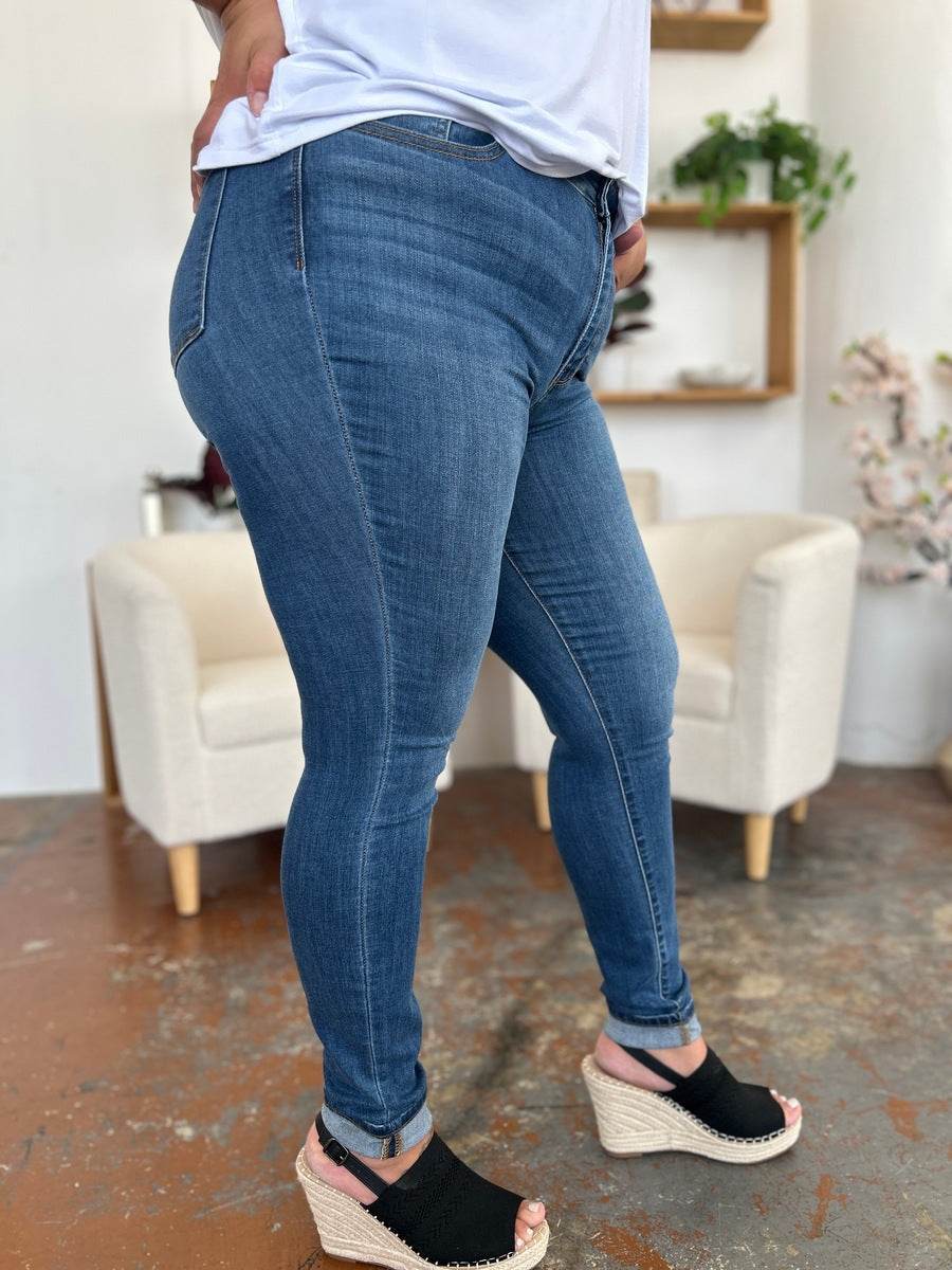 Judy Blue Full Size Cuffed Hem Skinny Jeans - DaTrendStore.Com