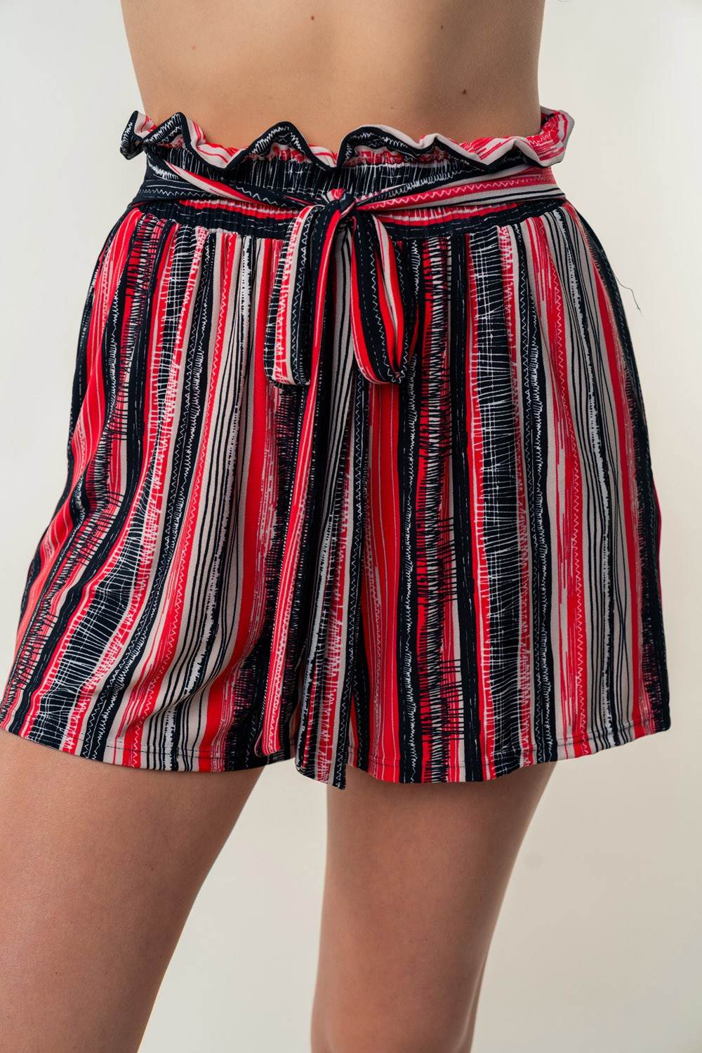 White Birch Full Size High Waisted Striped Shorts - DaTrendStore.Com