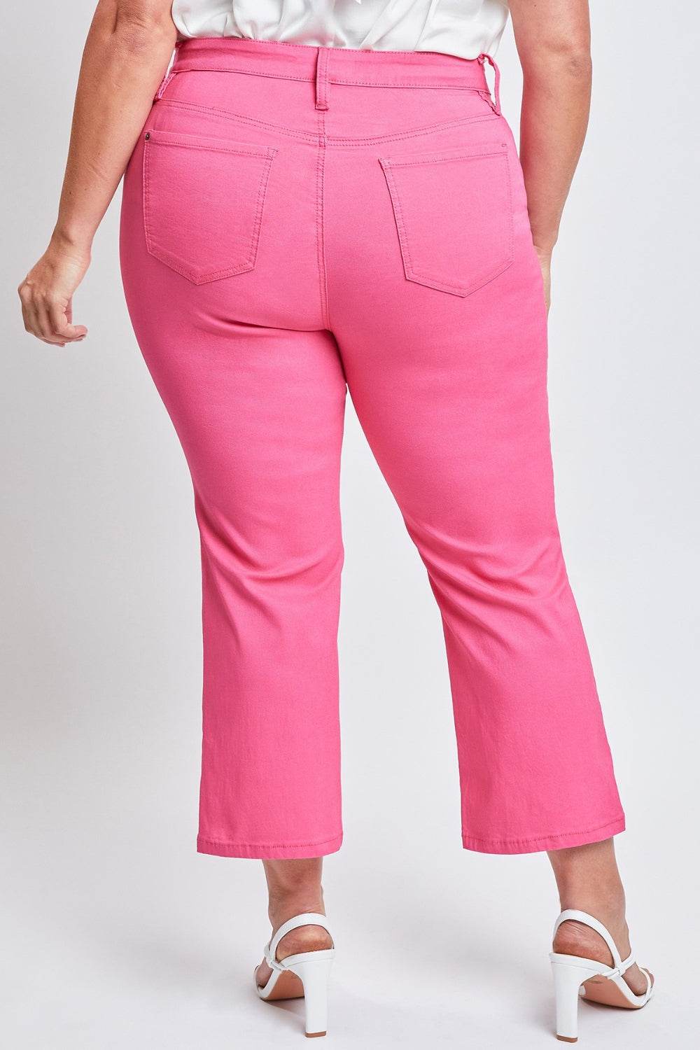 YMI Jeanswear Full Size Mid-Rise Hyperstretch Cropped Straight Pants - DaTrendStore.Com