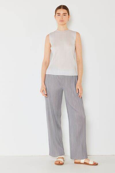Marina West Swim Pleated Sleeveless Crewneck Tank - DaTrendStore.Com