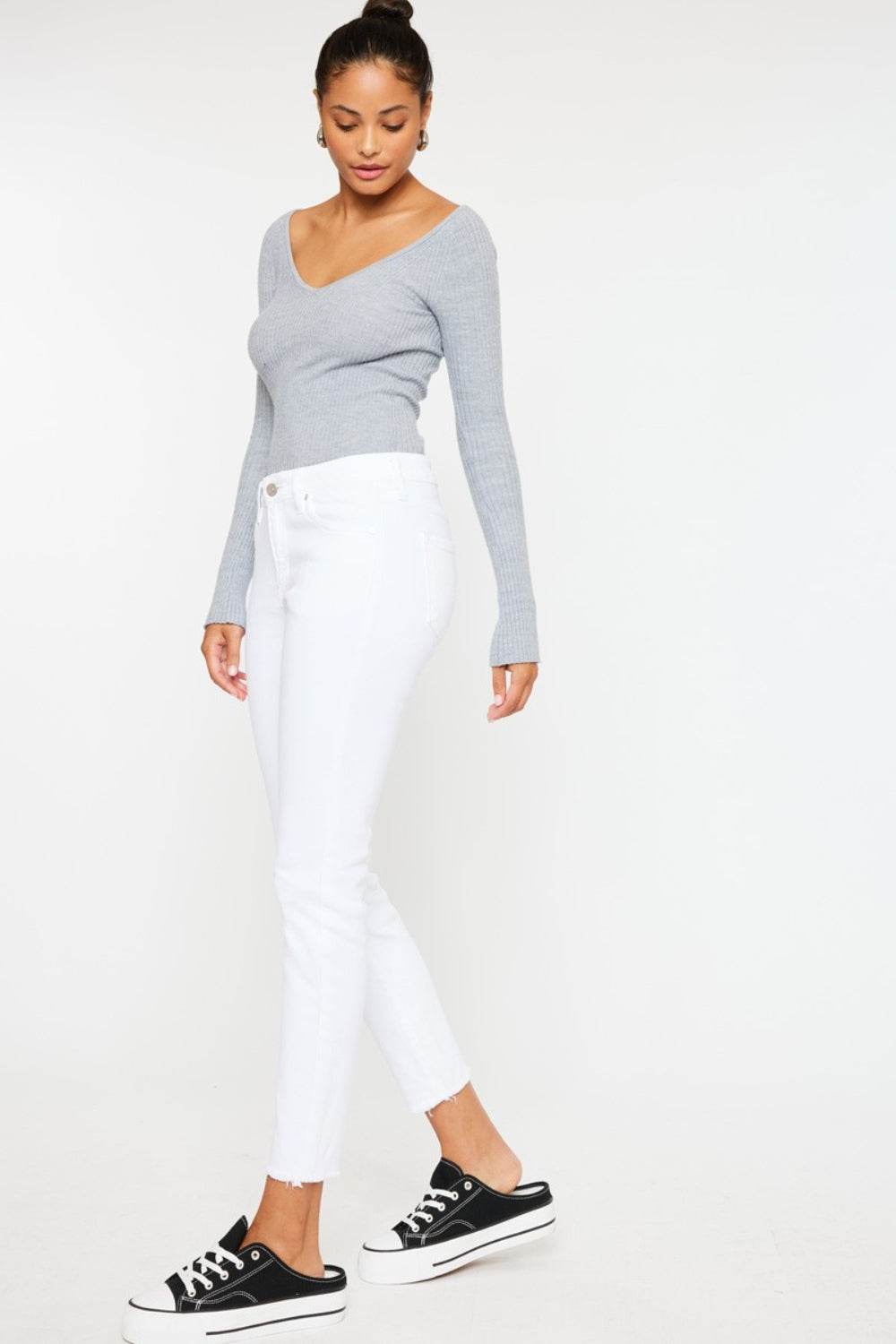 Kancan Mid Rise Ankle Skinny Jeans - DaTrendStore.Com