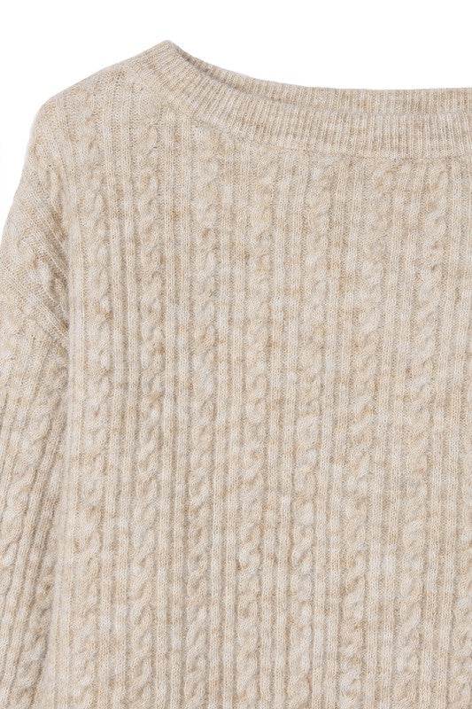 Oversize cable sweater - DaTrendStore.Com