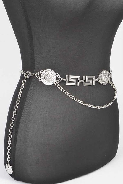 Medallion Iconic Layered Chain Belt