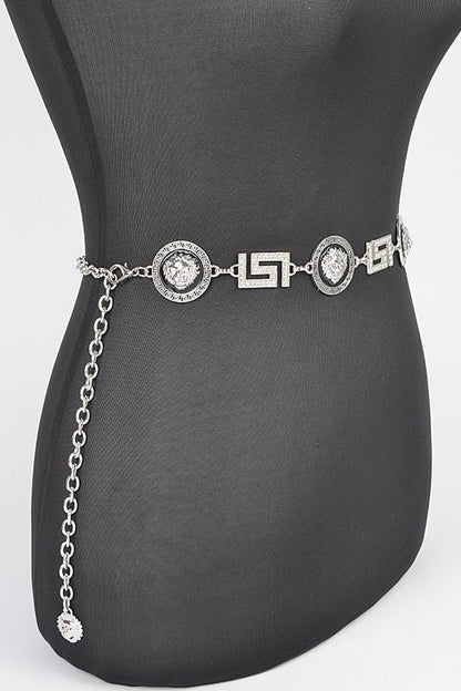 Plus Size Lion Emblem Iconic Chain Belt