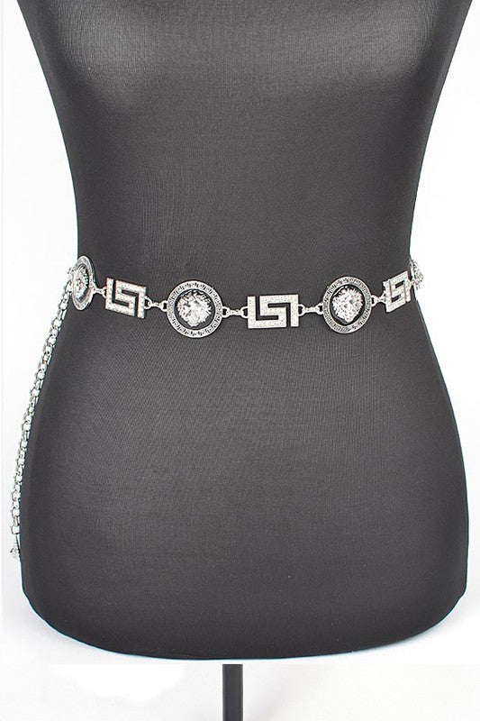 Plus Size Lion Emblem Iconic Chain Belt