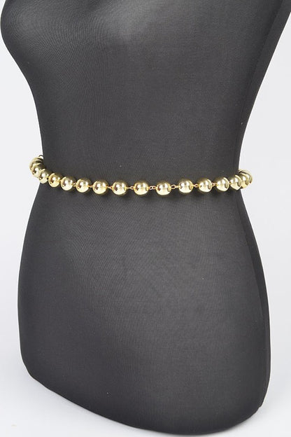 Metallic CCB Beads Fashion Chain Belt