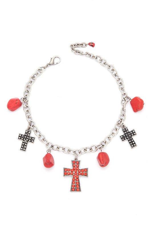 Western Stone Cross Boots Charm - DaTrendStore.Com