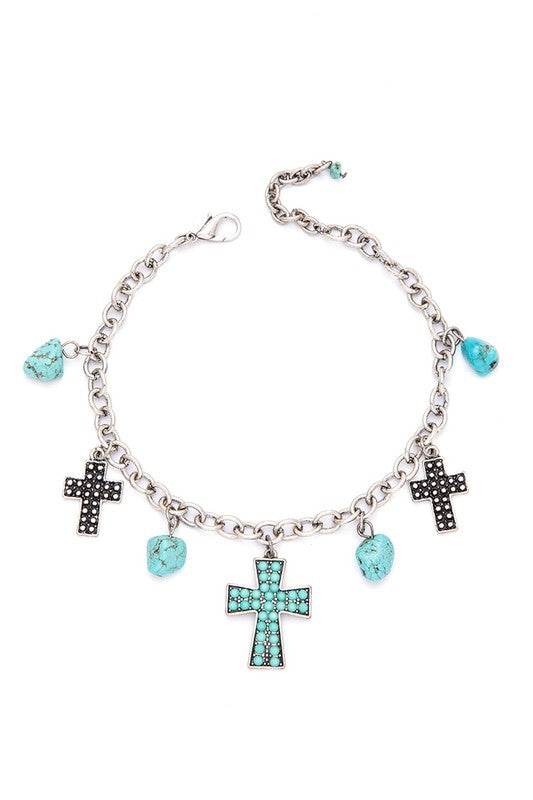 Western Stone Cross Boots Charm - DaTrendStore.Com