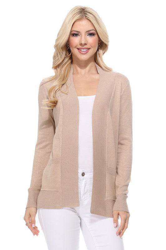 Open Front Shrug Sweater Knit Cardigan - DaTrendStore.Com