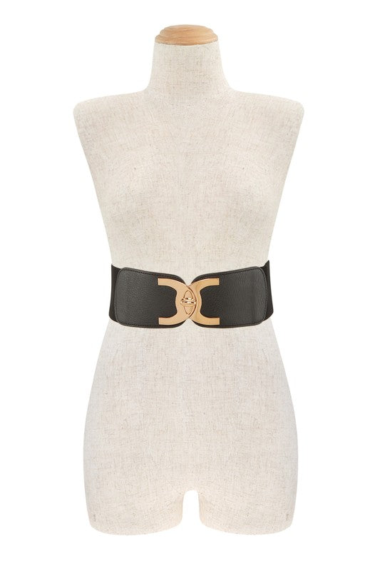 C Shaped Designer Buckle Elastic Belt