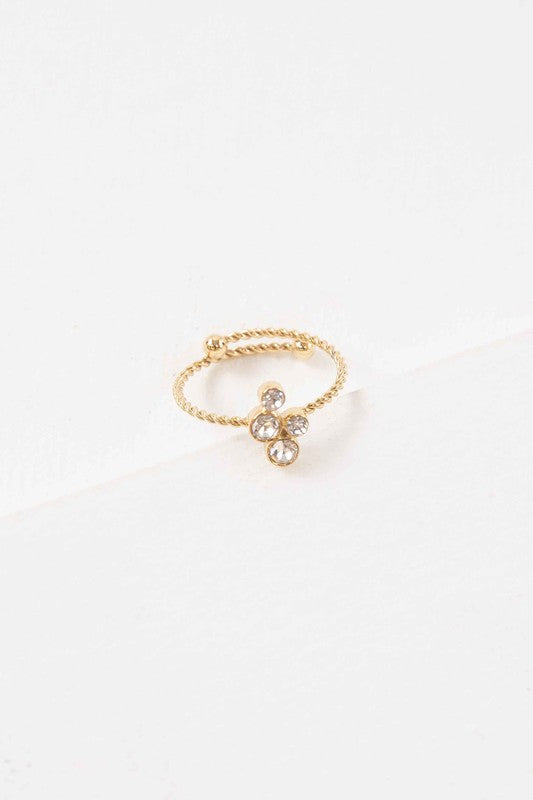 Crystal Bubble Adjustable Ring