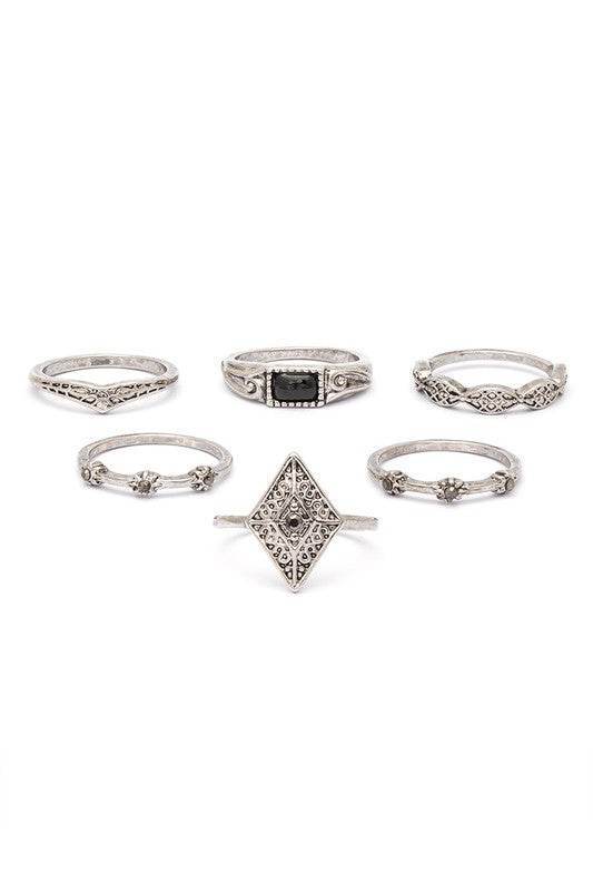 6 PC Assorted Ring Set - DaTrendStore.Com