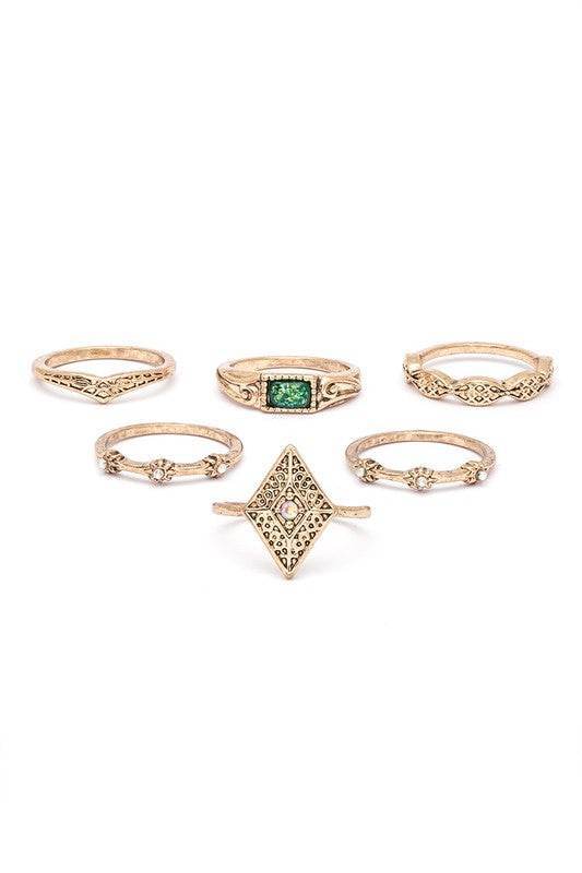 6 PC Assorted Ring Set - DaTrendStore.Com