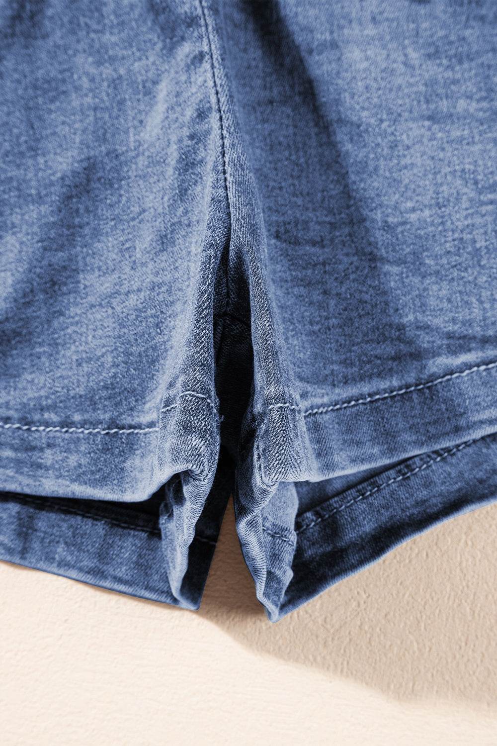 Round Neck Short Sleeve Top and Shorts Denim Set - DaTrendStore.Com