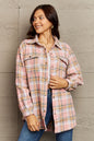 Ninexis Full Size Plaid Collared Neck Button-Down Long Sleeve Jacket