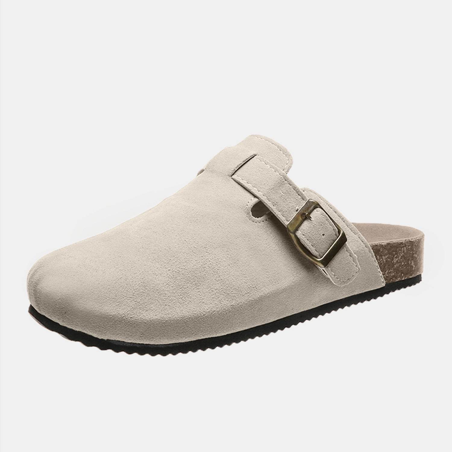 Suede Closed Toe Buckle Slide - DaTrendStore.Com