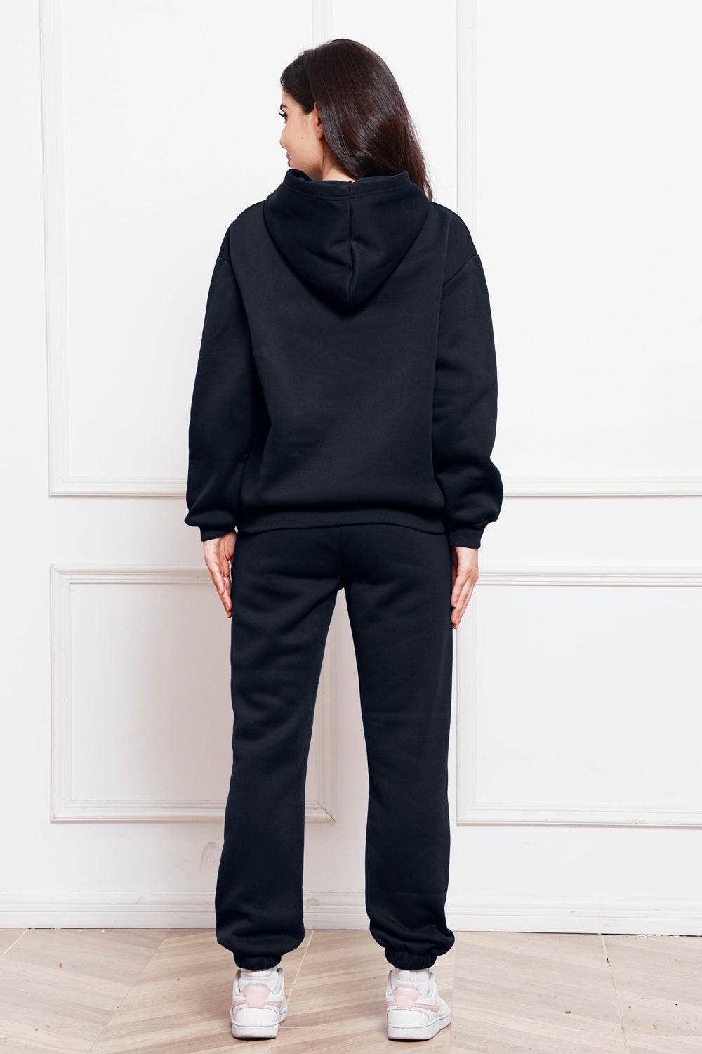 Drop Shoulder Long Sleeve Hoodie and Pants Set - DaTrendStore.Com