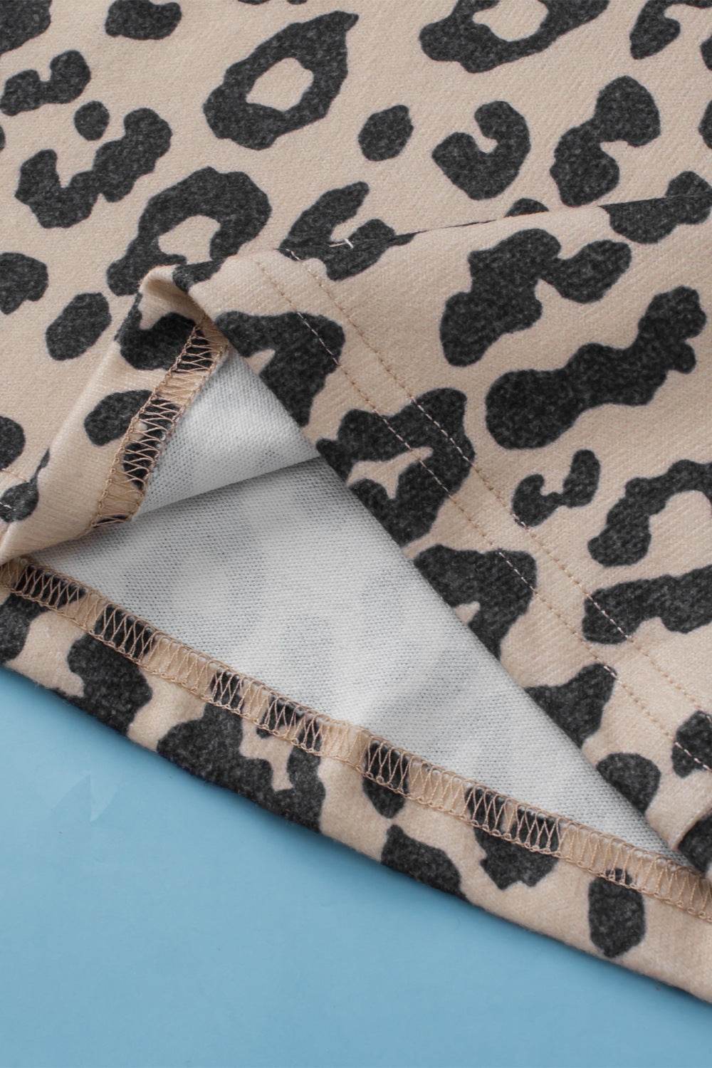 Leopard V-Neck Top and Shorts Set - DaTrendStore.Com
