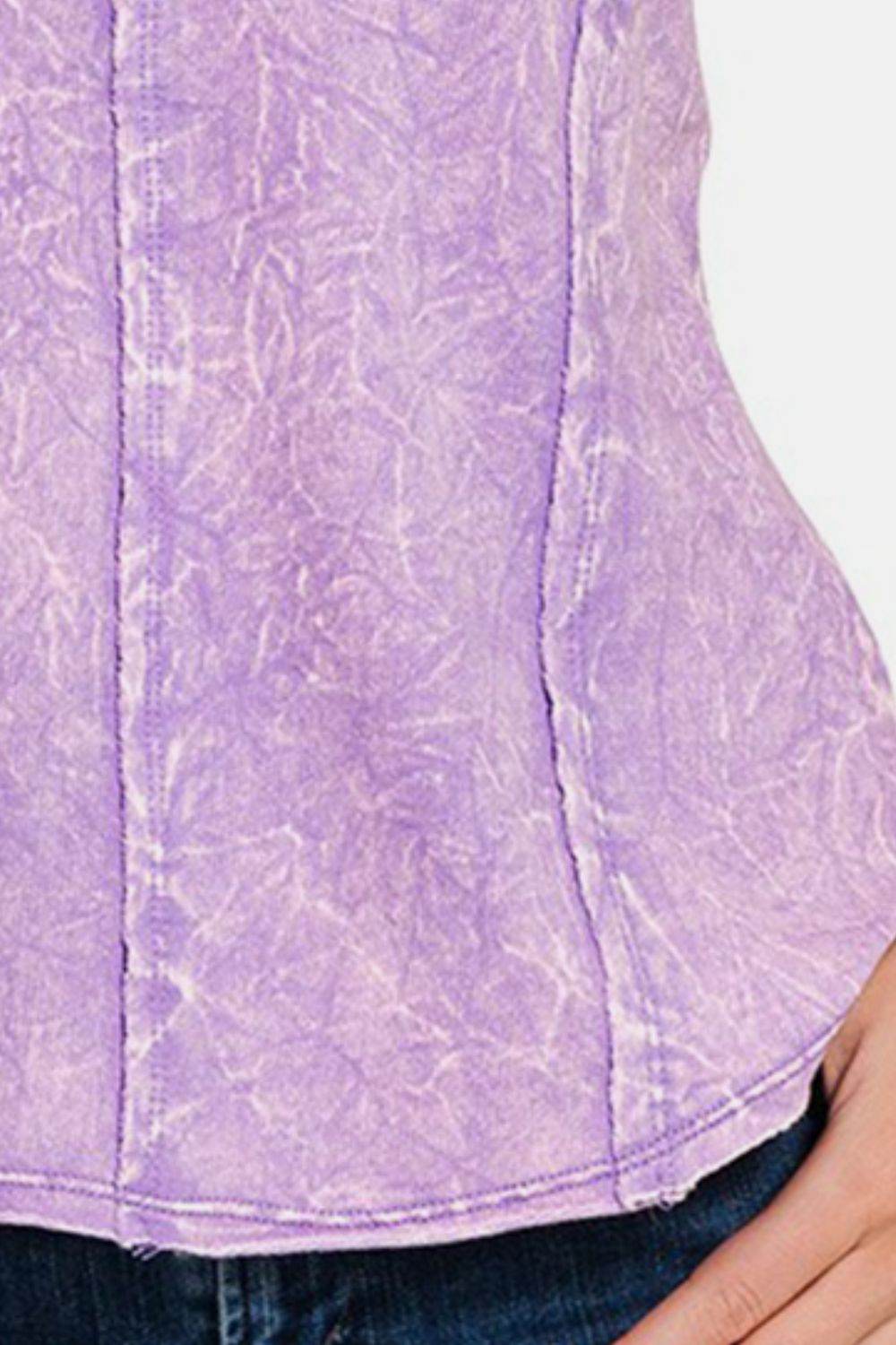 Zenana Exposed Seam V-Neck Wide Strap Tank - DaTrendStore.Com