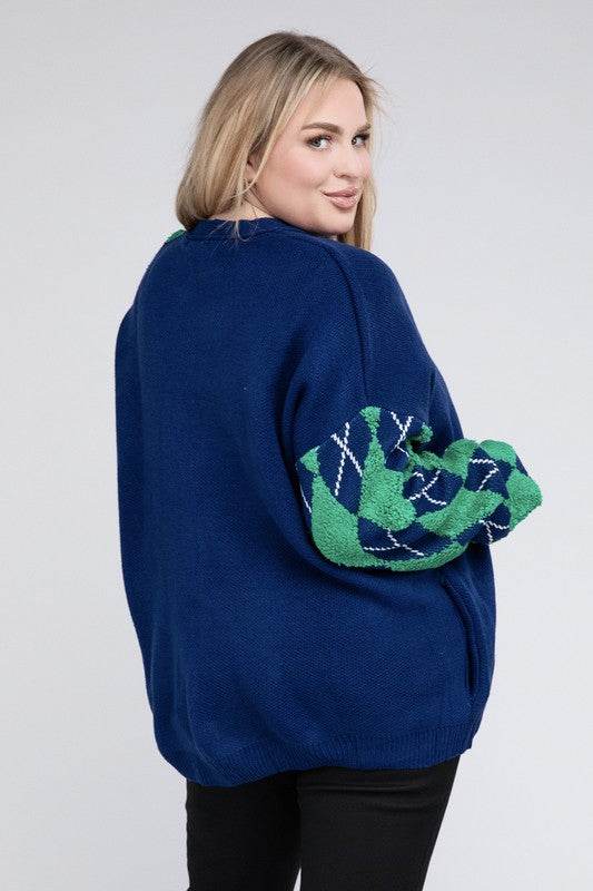 Plus V Neck Button Front Cardigan - DaTrendStore.Com