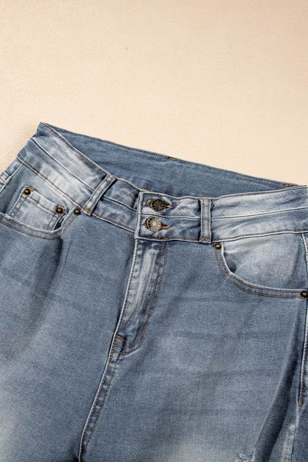 Distressed Raw Hem Bootcut Jeans - DaTrendStore.Com