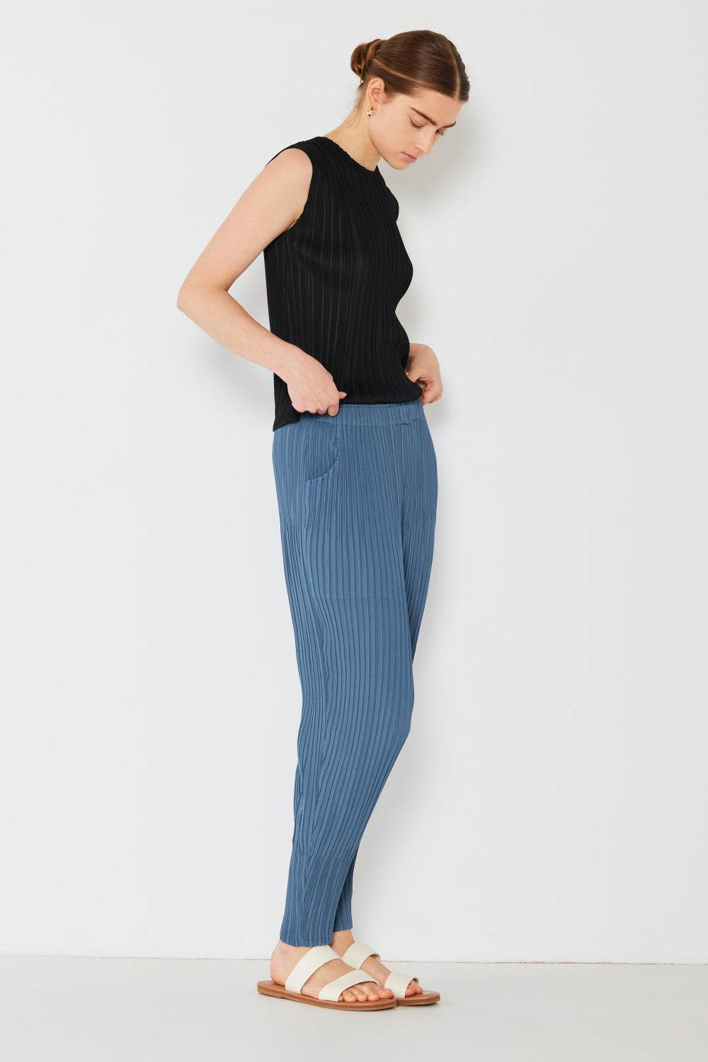 Marina West Swim Pleated Relaxed-Fit Slight Drop Crotch Jogger - DaTrendStore.Com