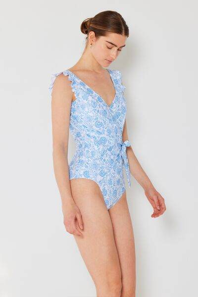 Marina West Swim Full Size Float Ruffle Faux Wrap One-Piece Swimsuit - DaTrendStore.Com