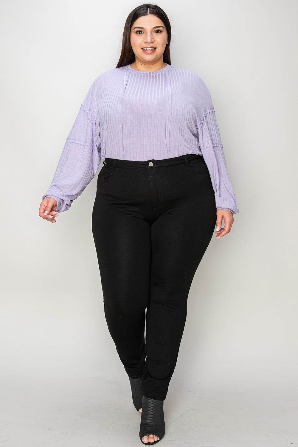 Basic Bae Full Size Ribbed Round Neck Long Sleeve T-Shirt - DaTrendStore.Com