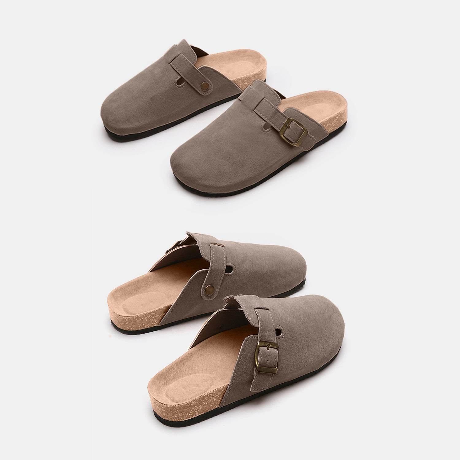 Suede Closed Toe Buckle Slide - DaTrendStore.Com